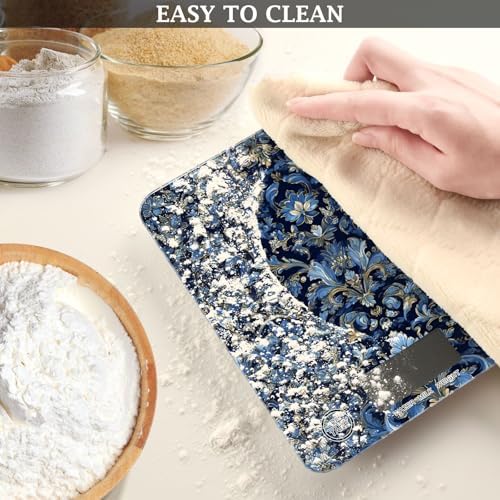 Classical Blue Damascus Food Kitchen Scale Digital Weight Grams and Ounces - Image 6