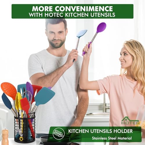 HOTEC Silicone Kitchen Cooking Utensils Set - Image 2