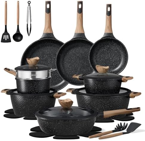 CAROTE 26pcs Nonstick Pots and Pans Set, Cookware Sets by CAROTE