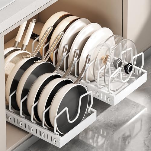 pots and pans organizer under cabinet, pot lid organizers inside cabinet holders by Unknown