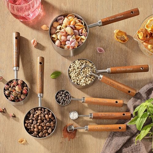 Stainless Steel Metal Measuring Cups and Spoons Set, 8 Pack - Image 6