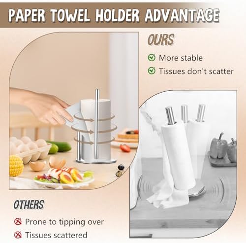 Silver Paper Towel Holder, Countertop Paper Towel Holder - Image 6