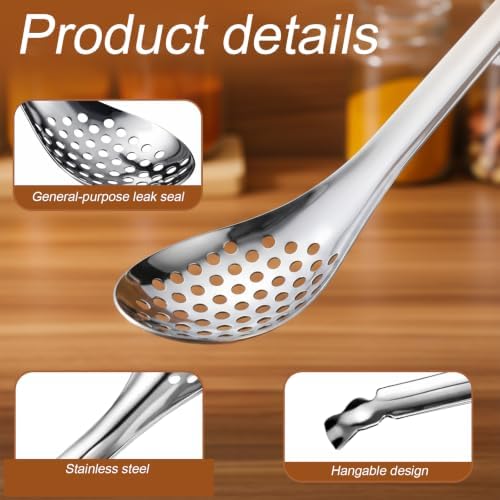 3 Pcs Spherification Spoon, 304 Stainless Steel Small Slotted Spoon - Image 3