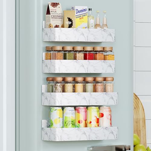 Mystozer Magnetic Spice Rack for Refrigerator Marble, 4 Pack - Image 6