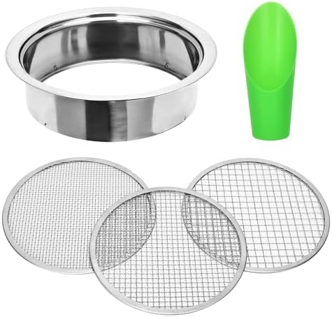 Soil Sifter Garden Soil Sieve Stainless Steel Sieve Set, by LWADALN