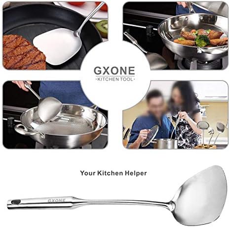 Wok Spatula, Stainless Steel, Long Handle Wok Utensils - Image 4