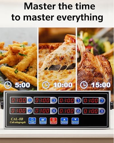 Commercial 8 Channels Digital Kitchen Timer, Calculagraph Fry Timer - Image 2