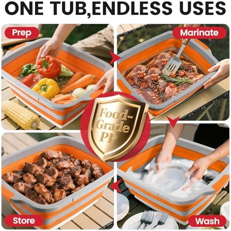 BBQ Prep Tub, 30L Collapsible Cutting Board - Image 5