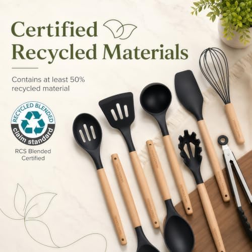 Silicone 10 Pcs Kitchen Cooking Utensils Set, Recycled Materials Certification - Image 7