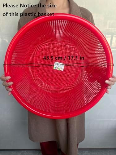 4 Pcs Large Plastic Wash Basket Round Perforated Colander Wash Vegetables and - Image 3