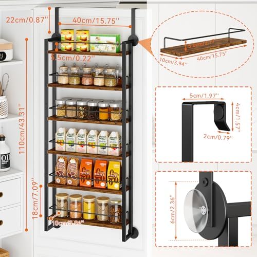 IBUYKE Over the Door Spice Organizer, Door or Wall Mount - Image 4