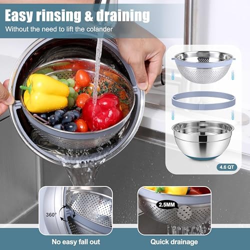 E-far Stainless Steel Mixing Bowls - Image 3