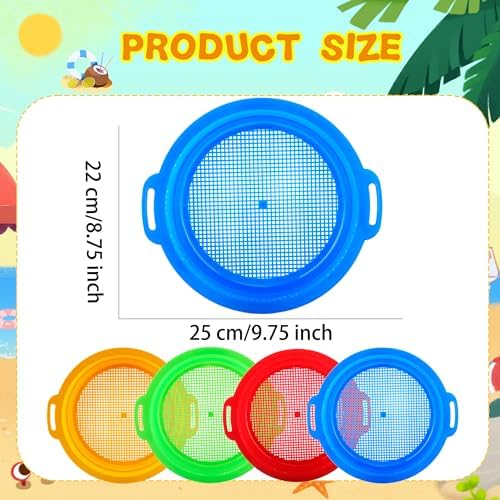 12 Pack Kids Sand Sifter Sieve Plastic Sand Strainer Beach Toys Sifting Pan - Image 2