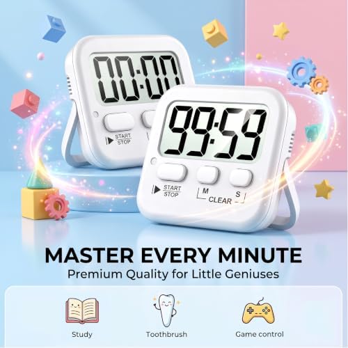 Antonki 2 Pack Digital Timer for Kids Classroom Kitchen Timers for Cooking - Image 3