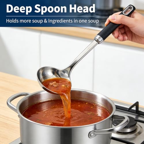 Stainless Steel Soup Ladle and Spaghetti Spoon Set - Image 5