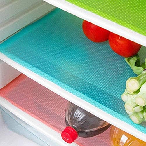 9 Pack Refrigerator Mats, Washable Fridge Mats Liners Easy to Clear Fridge Pads by AKINLY