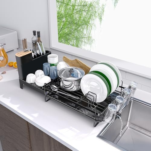 Runnatal Expandable Dish Drying Rack, 20.5"-27.6" L x 12.6" W - Image 2