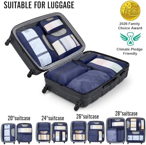 Veken 10 Set Packing Cubes for Travel Essentials, Anti-Wrinkle Buckled Suitcase - Image 5