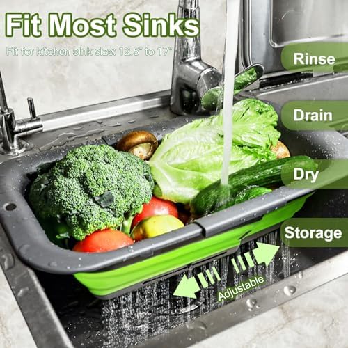 ROTTOGOON 7Qt Collapsible Colander Strainer, Expandable Over the Sink Colander - Image 4