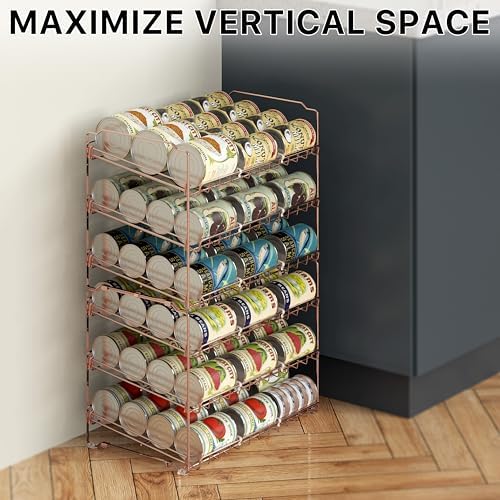 Simple Houseware 3-Tier Stackable Can Organizer Rack 36 Cans, Rose Gold - Image 7