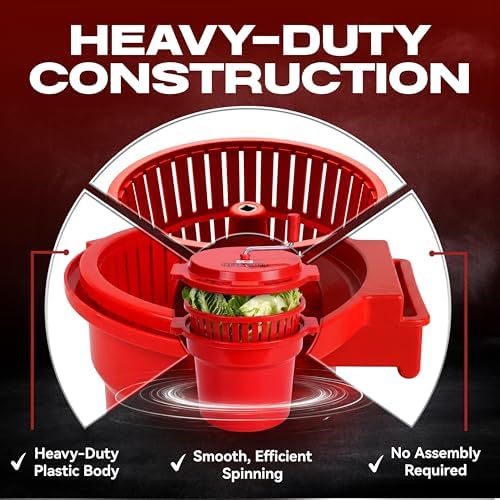 Chef Master Commercial Salad Spinner Dryer, Sealed Gearbox, 5 Gallon - Image 5