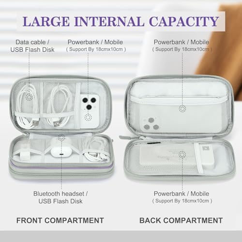 FYY Electronic Organizer, Travel Tech Pouch Bag, Light Purple - Image 3