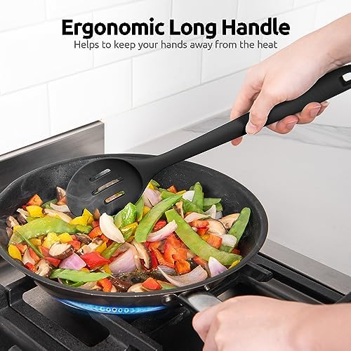 U-Taste Silicone Slotted Spoon, 13.3" Long Large Mixing Spoon - Image 5