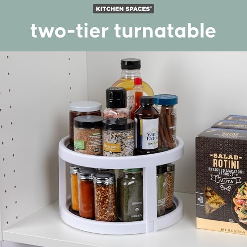 Kitchen Spaces Two-Tier Lazy Susan Organizer, Cabinet Turntable Shelf Storage - Image 2