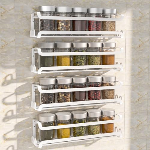 LUCYCAZ 4 Pack Wall Mounted Spice Rack by LUCYCAZ