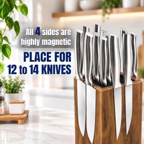 Dmore magnetic knife block without knives 360° rotatable knife holder stand - Image 2