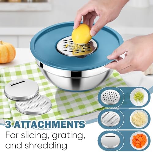 E-far 25PCS Mixing Bowls with Lid Set, Stainless Steel Nesting Prep Bowls with - Image 3