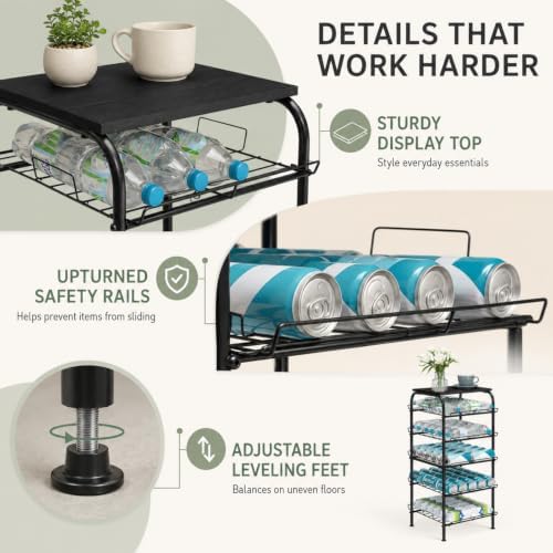 Vrisa 5 Tier Water Bottle Storage Rack Vertical Freestanding Bottled Water - Image 2