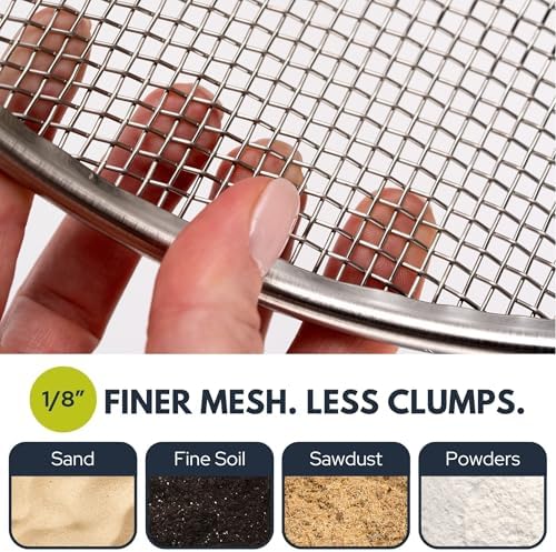 Round Soil Sifter, 1/8-inch Stainless Steel Sieve - Image 4