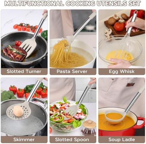 Onader Silicone Kitchen Utensils Set of 10, Cooking Utensils - Image 6