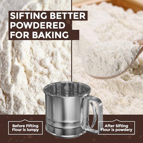 Stainless Steel 5 Cups Hand Press Flour Sifter - Image 3