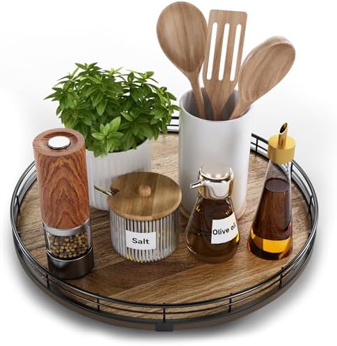 Acacia Wood 13" Lazy Susan Turntable Organizer by HGF