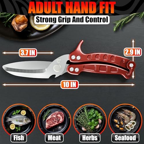 Kitchen Shears Heavy Duty, Safety Lock, Stainless Steel - Image 2
