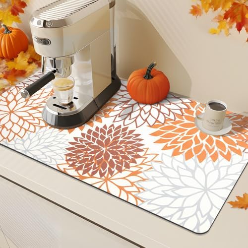 Findosom 2Pcs Fall Dish Drying Mat & Sink Splash Guard, Absorbent Dish Mat - Image 5
