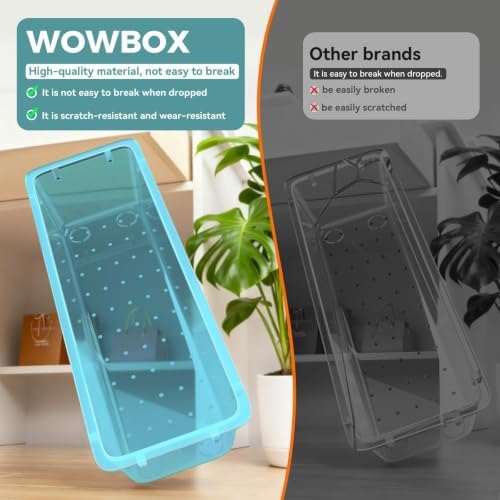 44 PCS Clear Plastic Drawer Organizer Set, 4 Sizes Storage Bins, Sea Blue - Image 6