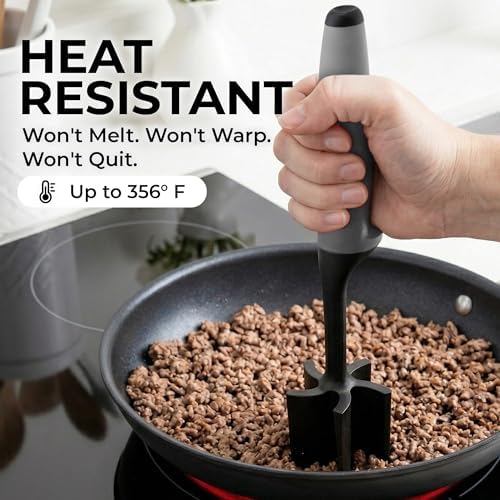 Zulay Kitchen Ground Beef Chopper Tool – 5-Blade Nylon Meat Chopper - Image 4