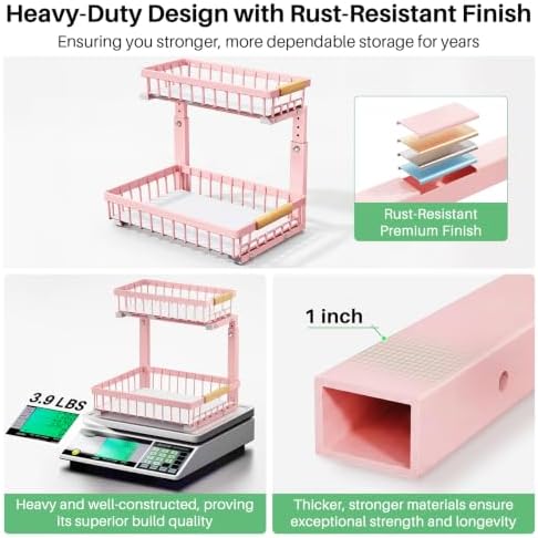 Kitstorack Under Sink Organizer, 2 Tier Under the Sink Storage, Slide out Pull - Image 7