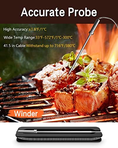 BFOUR Meat Thermometer Wireless Bluetooth, LCD Digital Meat Thermometer - Image 6