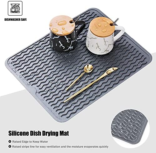 Silicone Dish Drying Mat, Non-Slip Easy Clean Sink Mat - Image 3