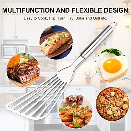 Cualork 2-Piece Premium Fish Spatula Set, Big Size Stainless Steel, Thickness - Image 6