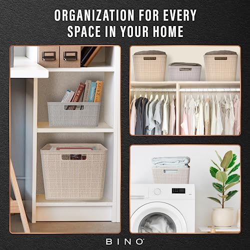 BINO Woven Plastic Basket | Large, Space-Saving Storage, Stylish Design | - Image 7
