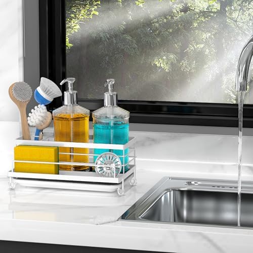 Cisily Sponge Holder for Kitchen, Sink Caddy Organizer, Kitchen Sink Accessories - Image 7