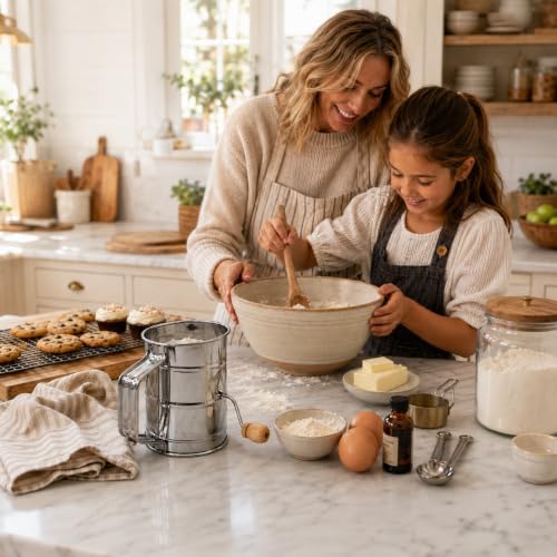 Mrs. Anderson's Baking Hand Crank Flour Sifter, Stainless Steel, 1-Cup Capacity - Image 4