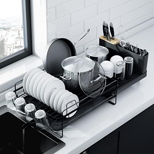 Kitsure Extendable Dish Drying Rack, 19.2"-26.7" L x 12.9" W by Kitsure