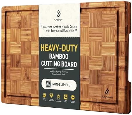 Bamboo Cutting Board 17'' Wood Cutting Boards by Socisen