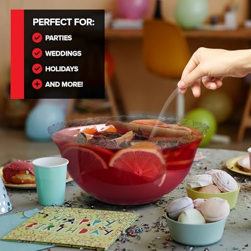 Stock Your Home Premium Plastic Punch Bowl - Image 5